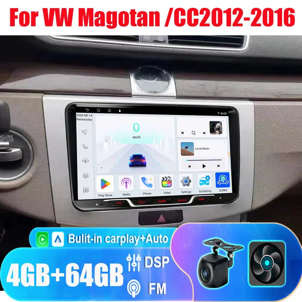 9''Android 15 Autoradio Per VW Magotan /CC2012-2016 Wireless Carplay Auto Lettore Multimediale Auto Stereo 48EQ GPS DSP 2 Din