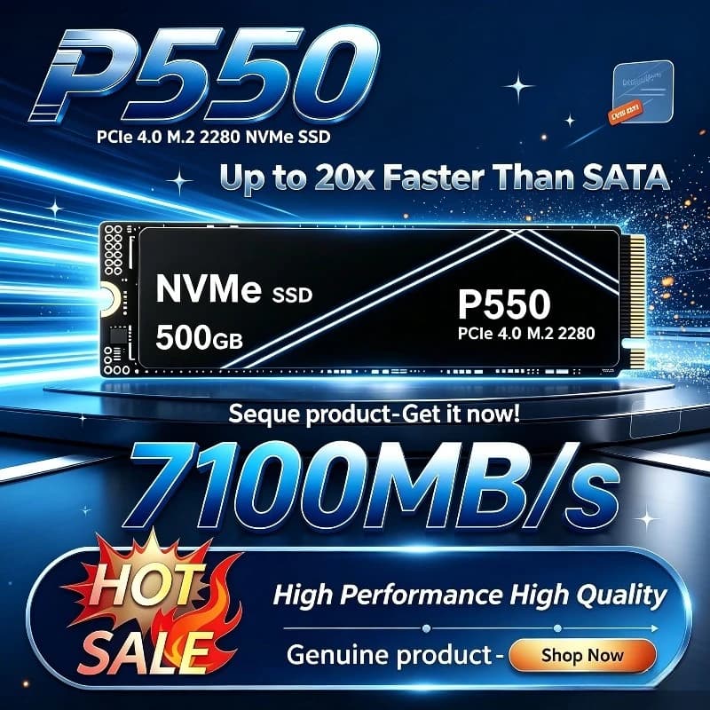 New P550 500GB 1TB 2TB 4TB NVMe PCIe Gen SSD Portable Solid State Drives for Gaming Computer Laptop PS5