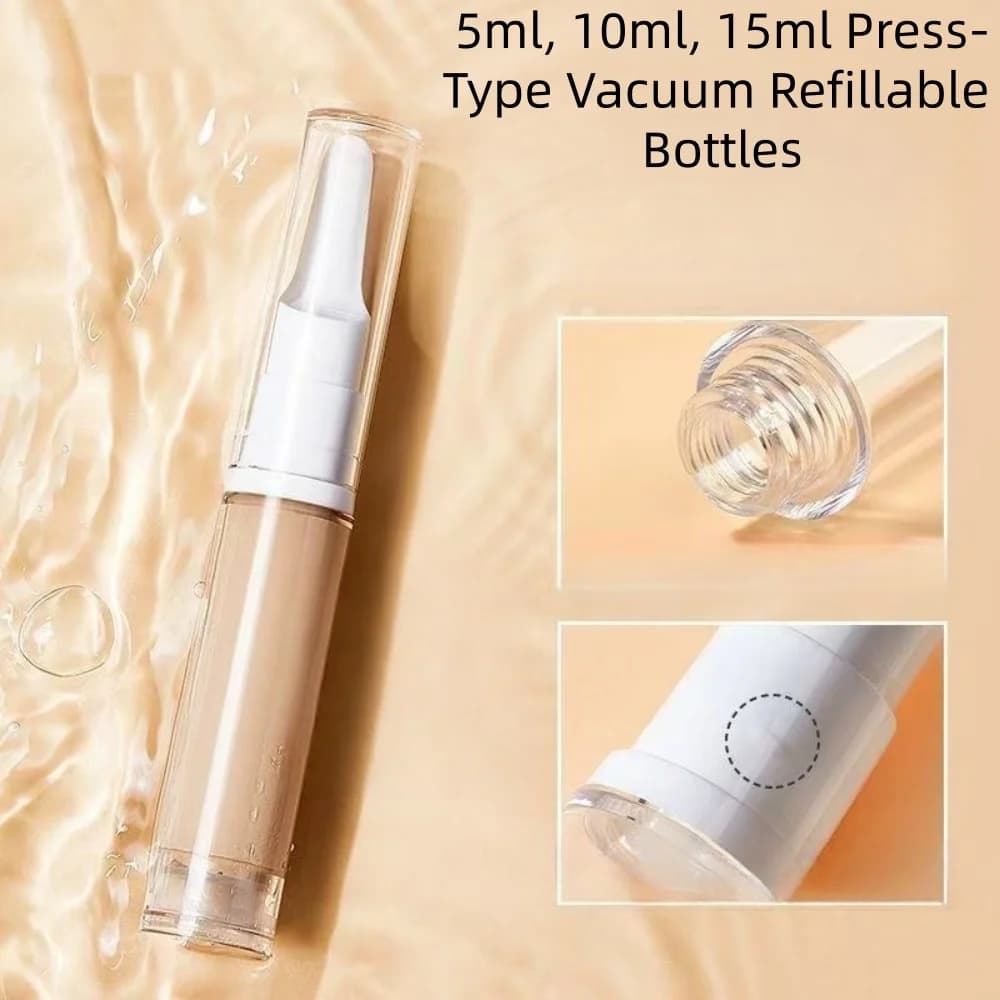 Rechargeable vacuum pen for foundation - Travel bottles with airless pump for liquid foundation, lotion and eye cream, mini portable sample S