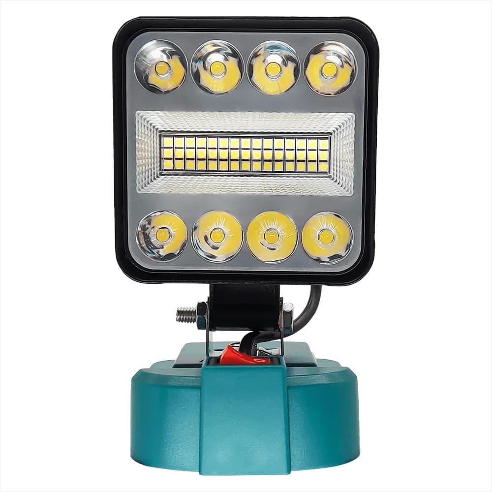 PATUOPRO Electric Cordless LED Work Light regolazione a 180 ° faretto portatile all'aperto per batteria Makita 18V (senza batteria)