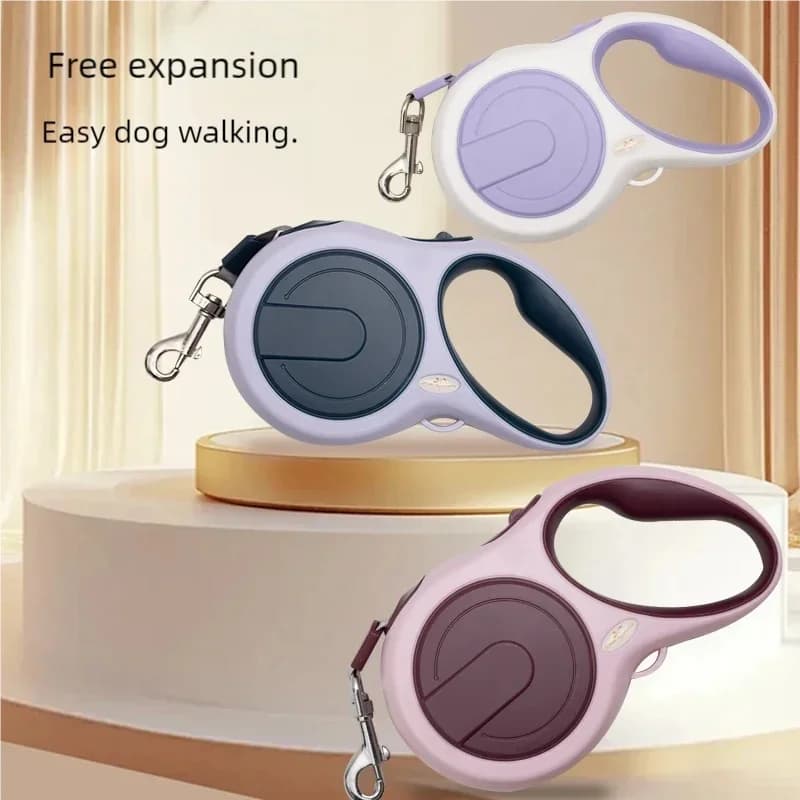 Guinzaglio Avvolgibile Automatico per Cani da Esterno, per Corsa e Passeggio, in Nylon Resistente, Lunghezza 3M 5M