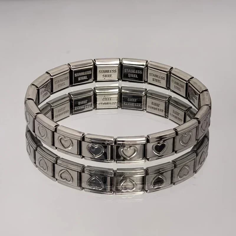 Braccialetto Modulare Regolabile alla Moda - Design Unisex, Accessori con Ciondolo a Cuore, Adatto per Feste, Partynvc