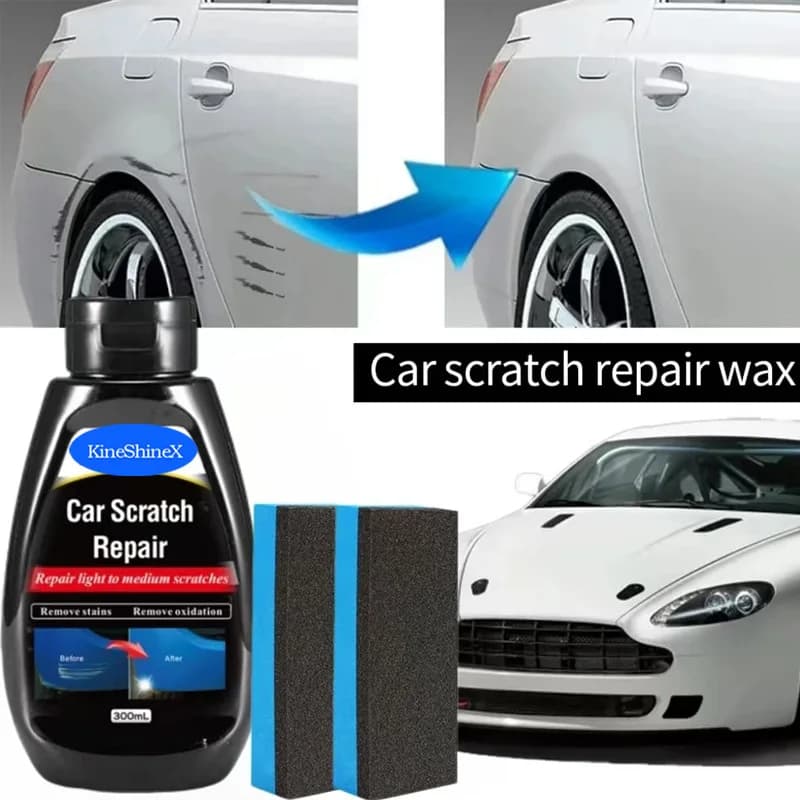 KineShineX car scratch repair agent, paint care polish, repair scrub, scratch-resistant wax leather-WHITE