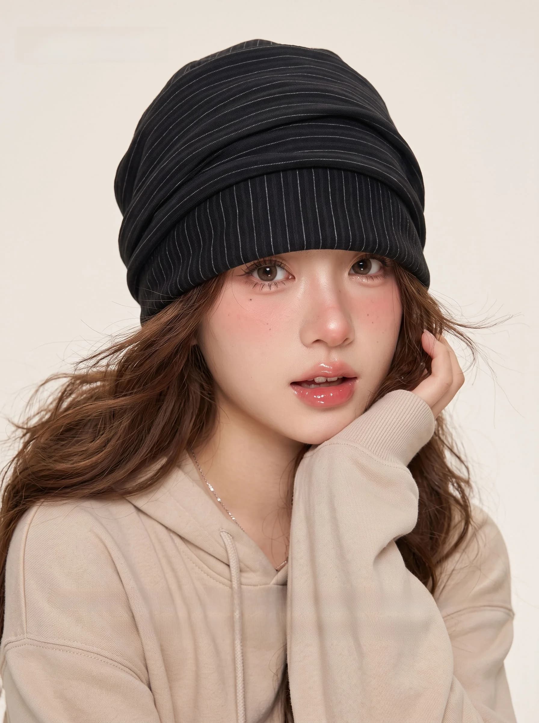 Lab Style Loose Women's Winter Cap Spring Autumn Seasonal All-Match Foldable Breathable Cotton Headscarf Hat Versatile