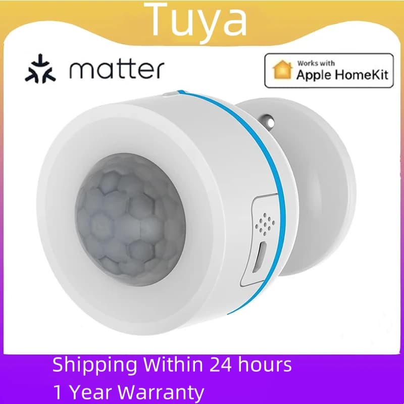 NEO Tuya Matter Sensore di movimento PIR intelligente Filettatura wireless Rivelatore a infrarossi di movimento del corpo umano Funziona con HomeKit Alexa Google Home