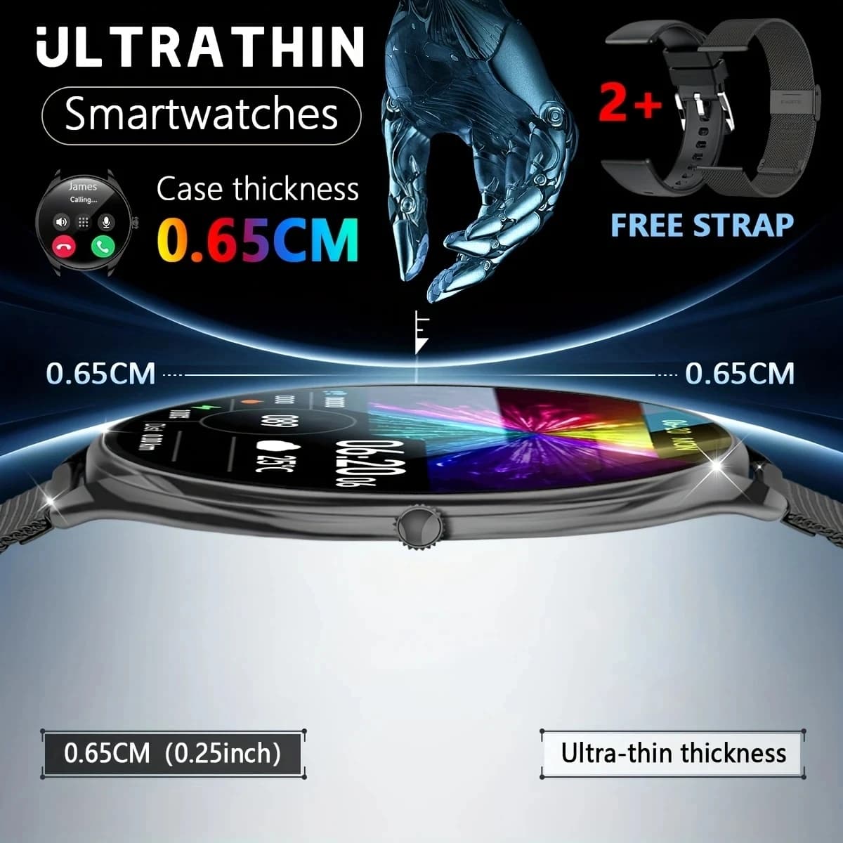 New Smartwatch Ultra Women's Top 2026, 7.9mm, AMOLED Screen 1.43 HD 466*466, Bluetooth Calls, Health Monitoring, Sporty, For Men and Women