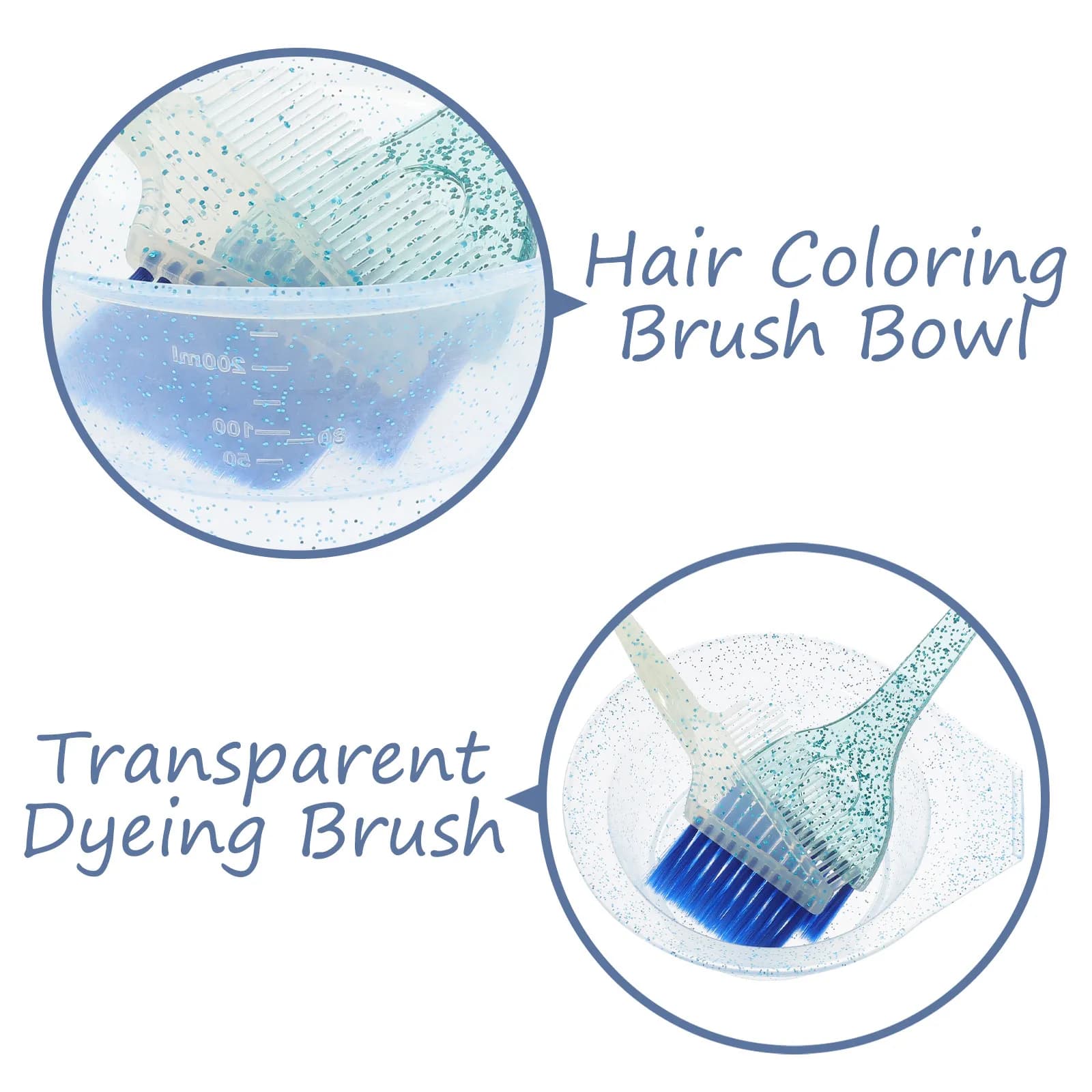 Set di 1 pennello e ciotola per tintura per capelli, setole flessibili, strumento per colorare e sbiancare facilmente, per illuminare e decolorare, per uso domestico e professionale