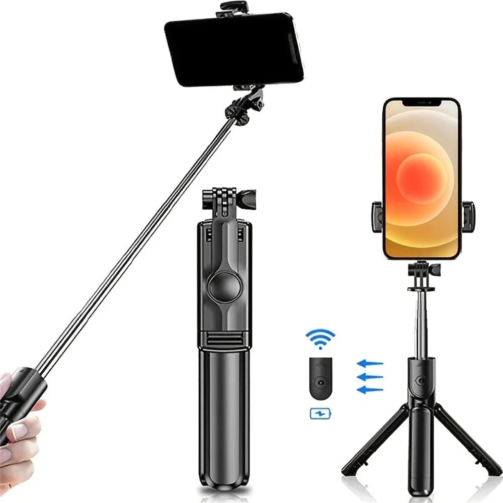 FANGTUOSI Mini treppiede selfie wireless Bluetooth monopiede allungabile otturatore remoto per iPhone Samsung supporto per telefono Xiaomi