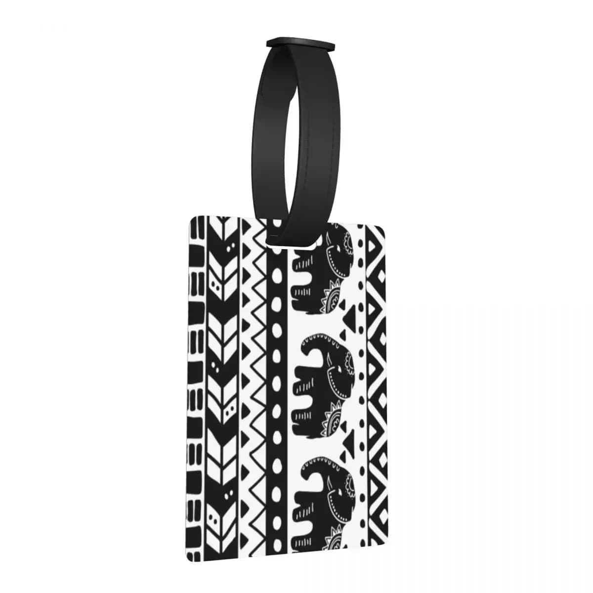 Etichette per bagagli con motivo etnico geometrico elefante senza cuciture Valigia Moda Bagagli Etichetta d'imbarco Porta etichette ID Nome Indirizzo