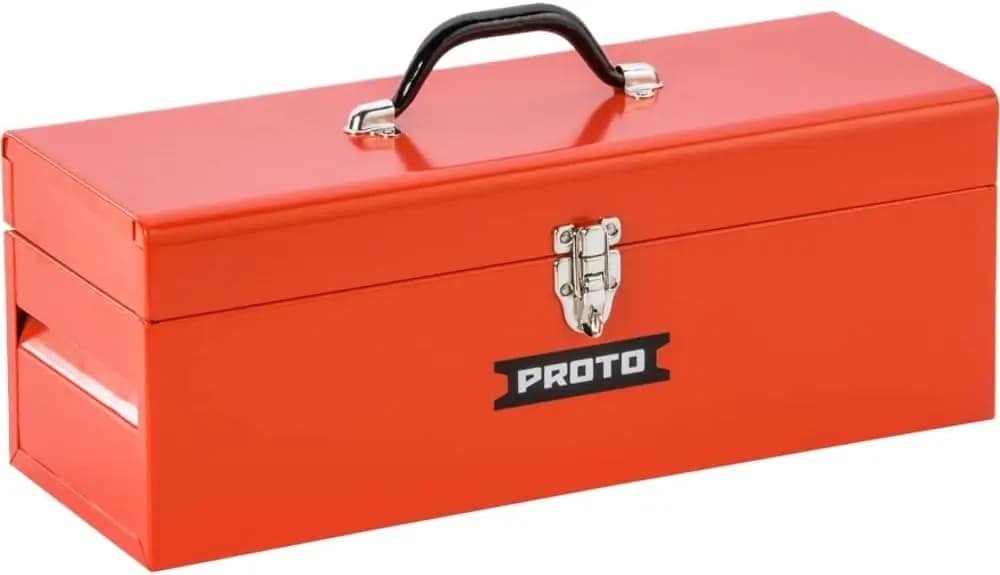 Cassetta degli attrezzi multiuso rossa, 14"L x 6"D x 6-1/2"H - Contenitore resistente per attrezzi e accessori