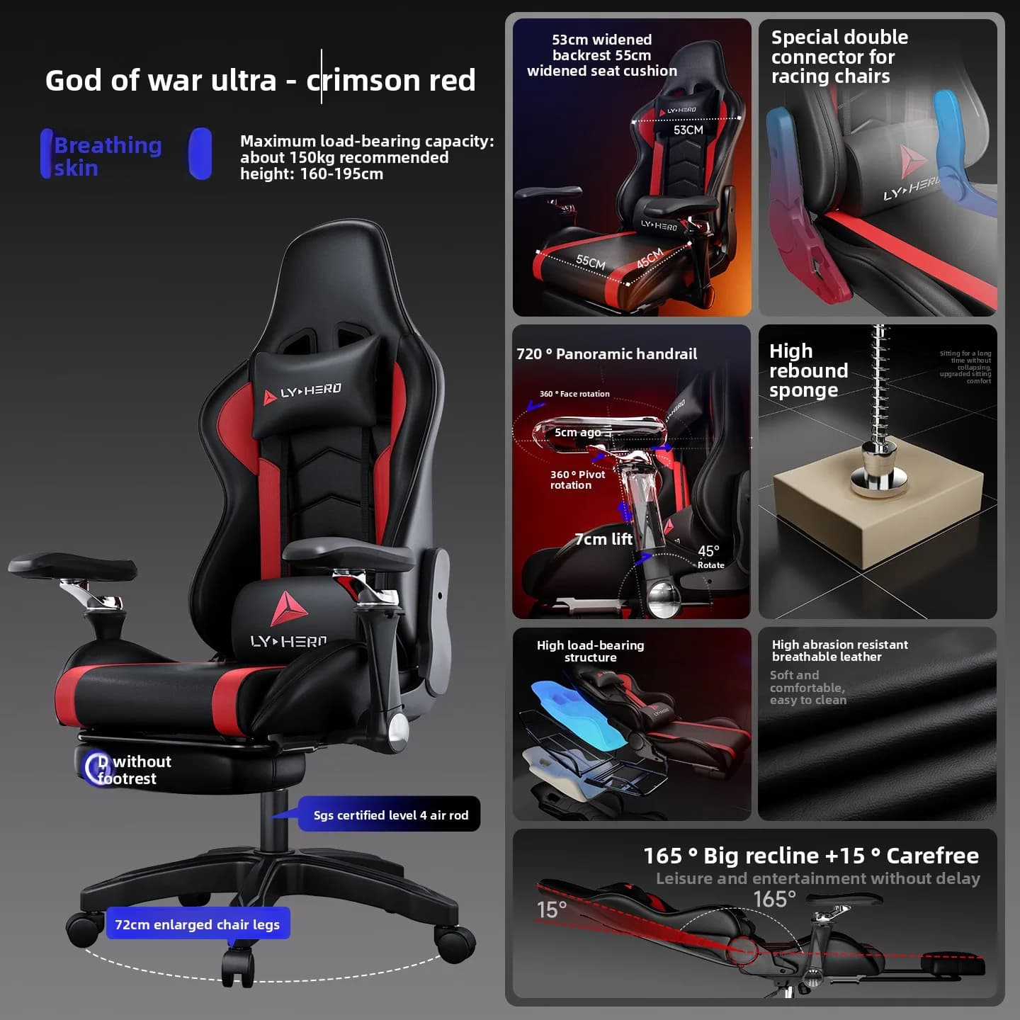 Sedia da Gaming Multifunzionale e Resistente, Sedia da Ufficio Reclinabile, Sedia Ergonomica per Casa e Dormitorio con Regolazione in Altezza