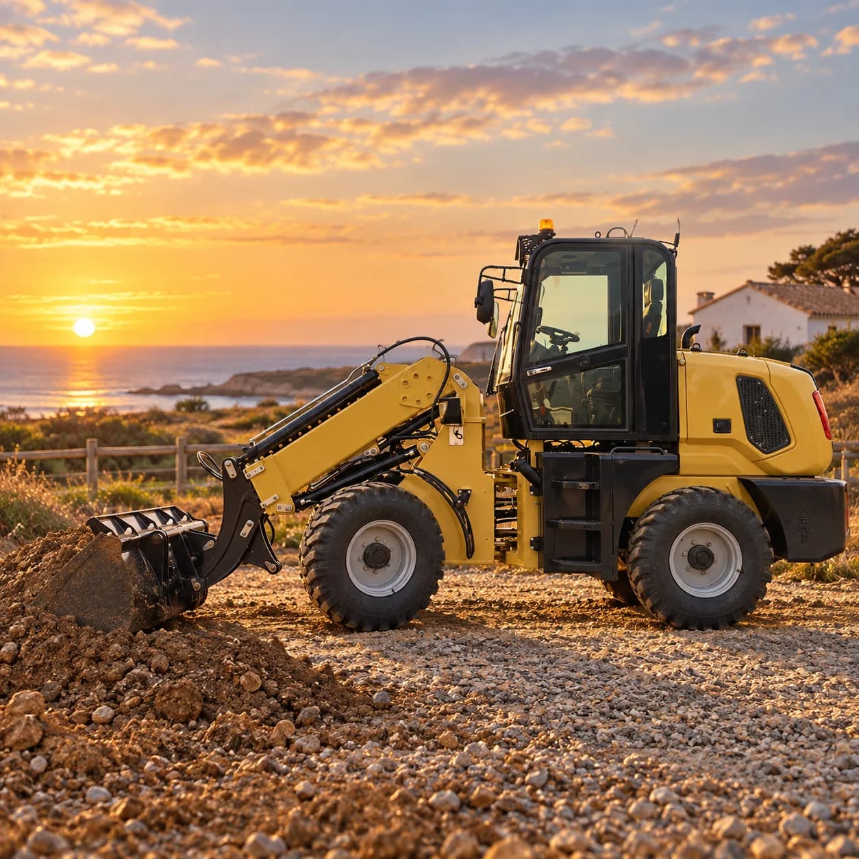 Telescopic Wheel Loader Small Loading Equipment with Bucket for Manure Cleaning Stable Maintenance and Agricultural Work