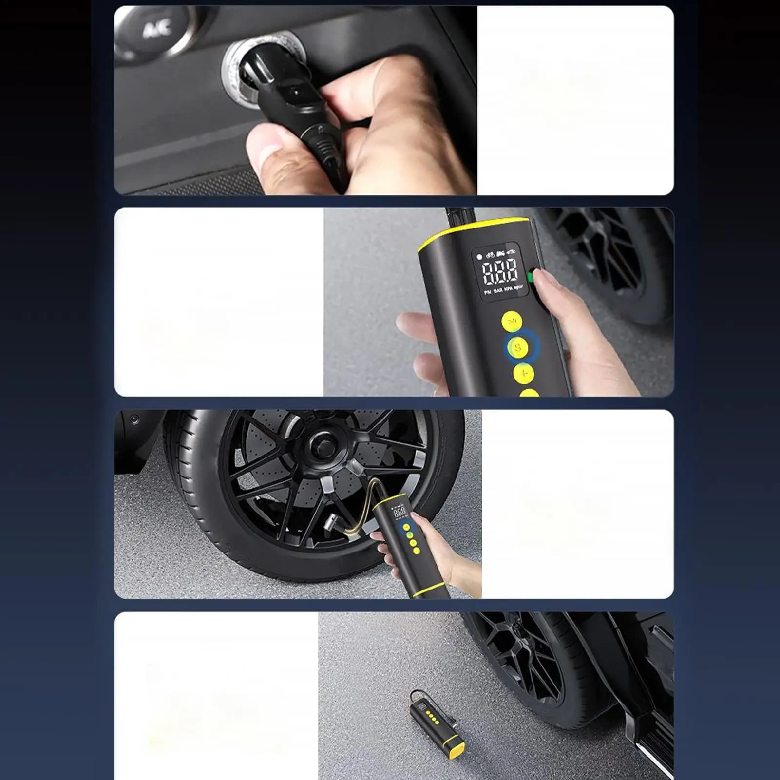 Manometro digitale con pompa elettrica per compressore d'aria portatile Manometro elettrico senza fili da 150 psi per camion per auto da bici