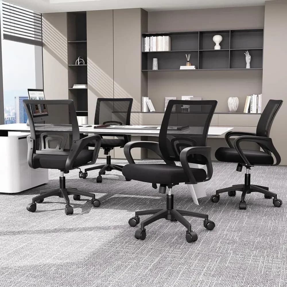 Offerta Speciale: Set di 10 Sedie da Ufficio Ergonomiche in Rete, Sedie Girevoli Regolabili con Supporto Lombare per Lavoro, Studio o Gaming