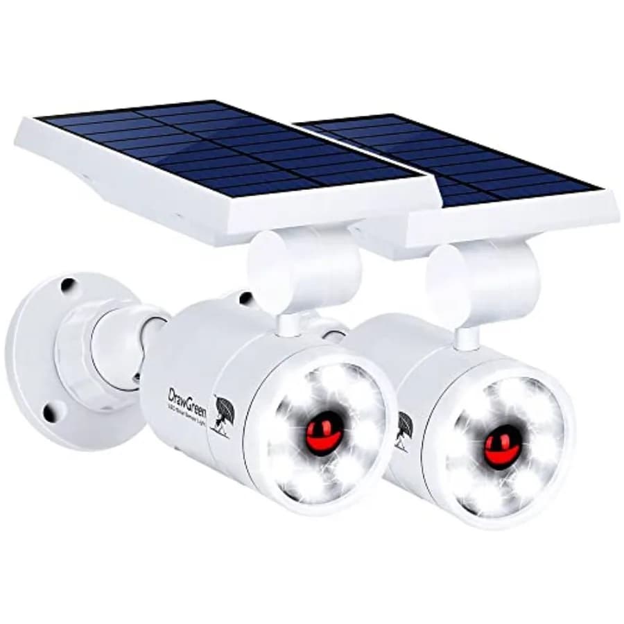Luci Solari in Alluminio con Sensore di Movimento per Esterni - Fari di Sicurezza a Energia Solare con Telecamere e Luce di Riempimento per Garage e Cortili