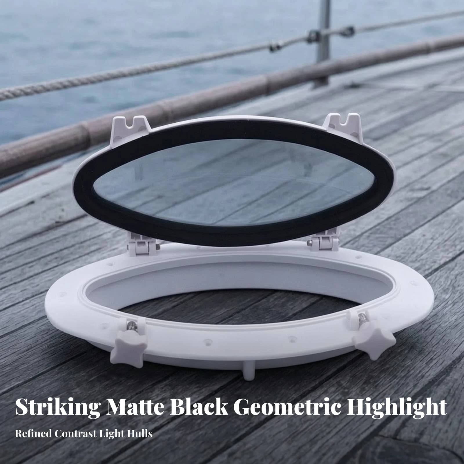 Marine Porthole Skylight Heavy-Duty Porthole Window with Tempered Glass Oval Skylight with Tempered-Glass Corrosion-Resistant