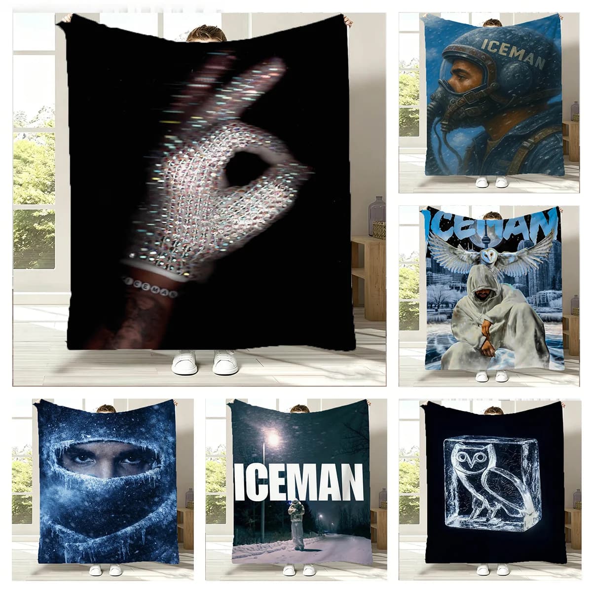 Rapper D-Drake Iceman Music 2026 Album Flannel Blanket Soft Throw Blanket Art For Home Decor Bedroom Bed Sofa Picnic Fans Gifts