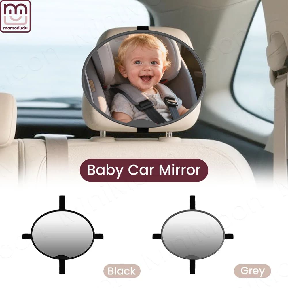 Specchietto ovale per auto per neonati rivolti all'indietro, visione ampia e cristallina per un monitoraggio sicuro e semplice