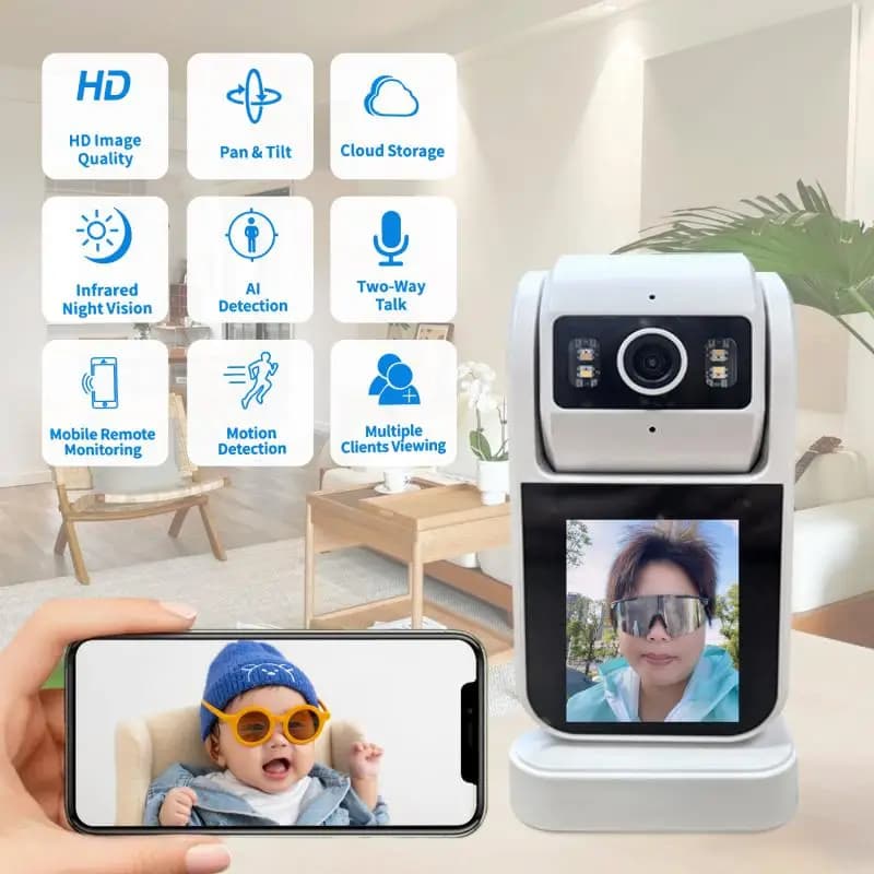 EOENKK Baby Monitor Telecamera Wifi Baby Nanny Cam di sicurezza Auto Tracking Home Videochiamata Wireless CCTV PTZ Telecamera di sorveglianza IP