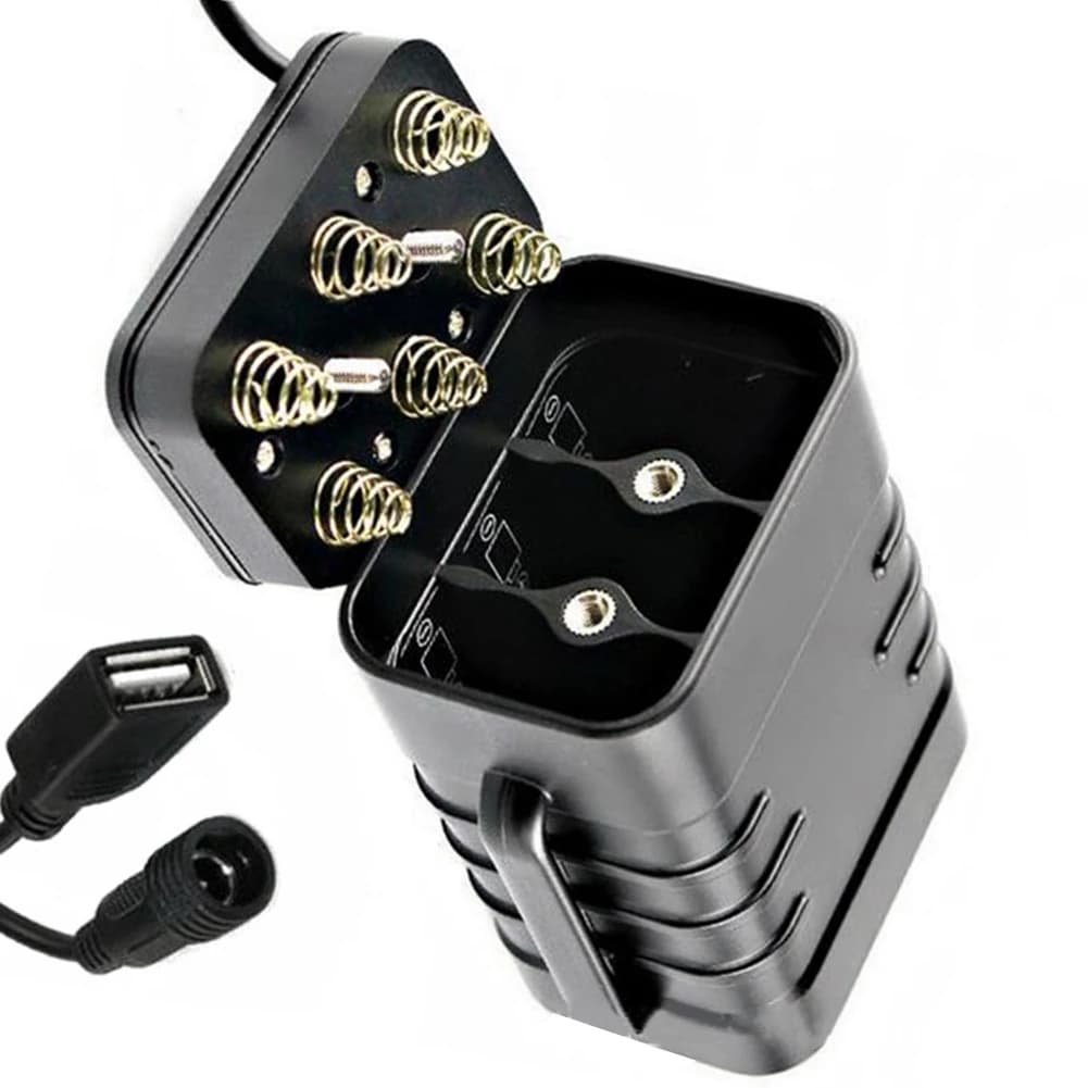 Miglior Contenitore per Batterie 12V 6X18650 con Luce LED, Porta Batterie con Cavo USB/DC a Doppia Interfaccia, Impermeabile, Facile da Installare