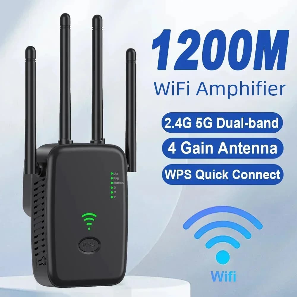 Nuovo Router Wireless da 1200Mbps ripetitore WiFi 2.4G 5G amplificatore di segnale WiFi Extender Router WIFI Booster per l'home Office