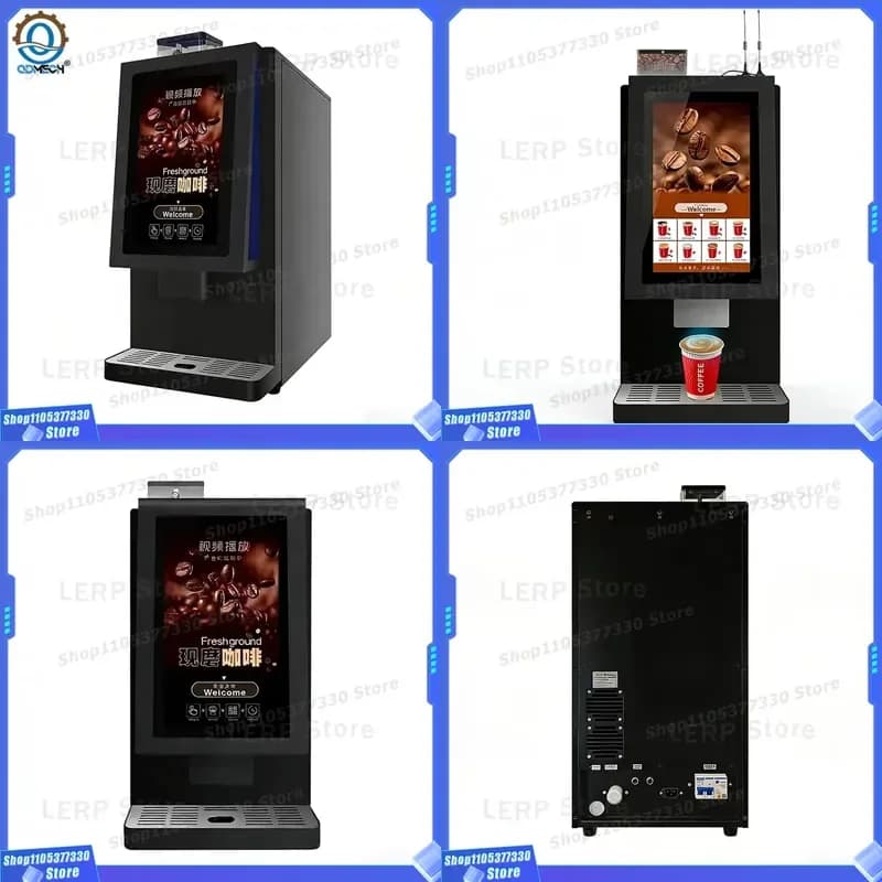 QDMECH Automatic Coffee Machine with Touch Screen 1500g Bean Hopper Self Cleaning Function 12-18g Dose 16 Drink Options for