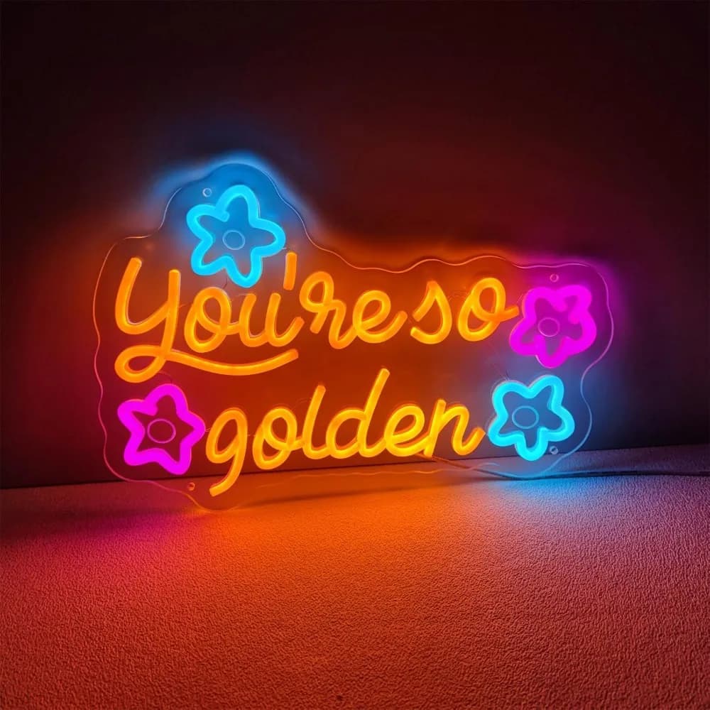 Insegna LED Neon 'You're So Golden' per Decorazione Murale, Luci Neon Carine per Camera da Letto e Ristorante, Regalo Ideale per Compleanni e Feste di Matrimonio