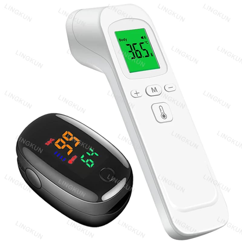 Non-contact Laser Body Temperature Ear Thermometer Infrared Fever Thermometer Digital LCD Infant Adult Finger Pulse Oximeter