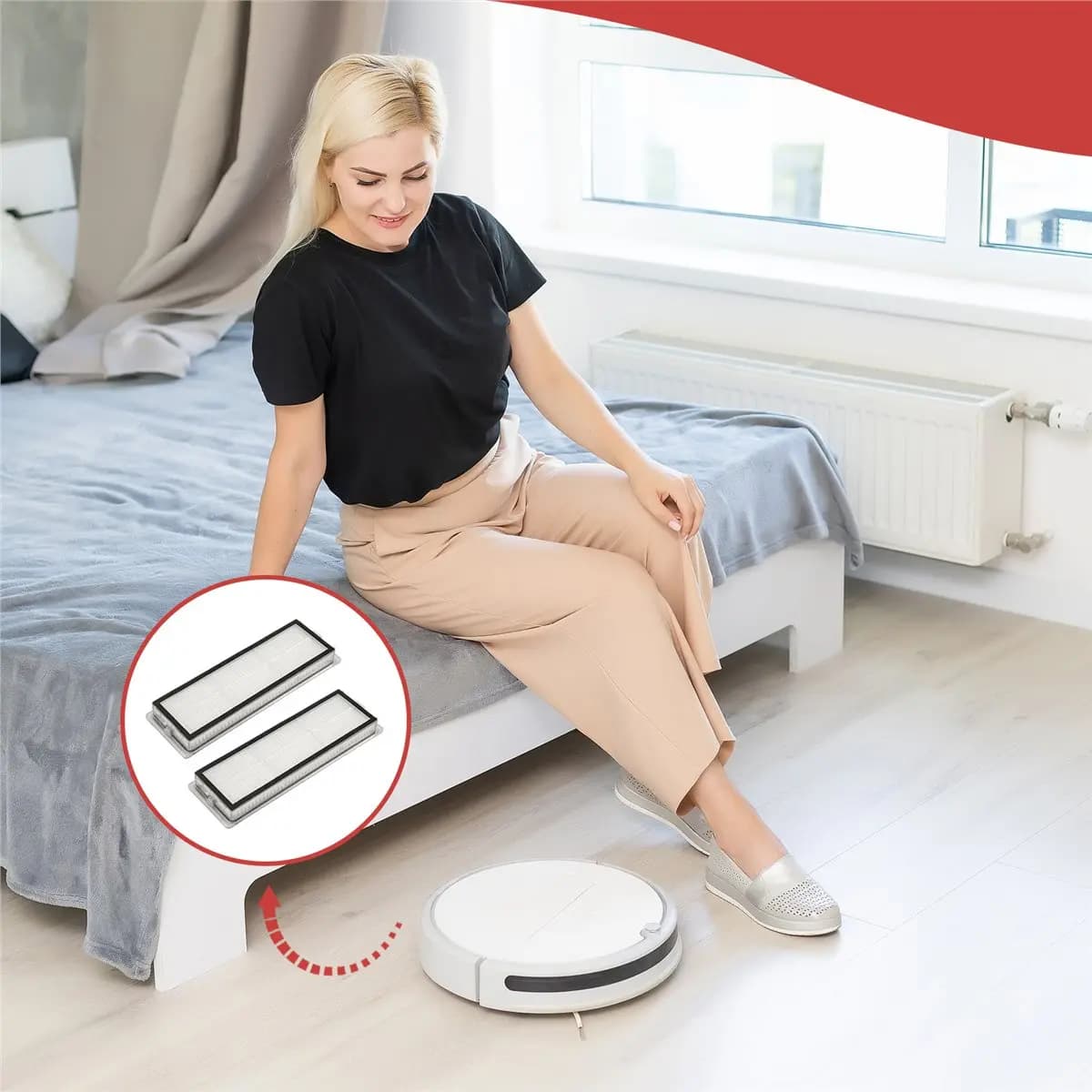 Parti di Ricambio ABPO per Robot Aspirapolvere Xiaomi X20+ / X20 Plus: Spazzola Principale, Spazzola Laterale, Filtro HEPA, Panno per Pulizia, Sacchetti per la Polvere, Accessori