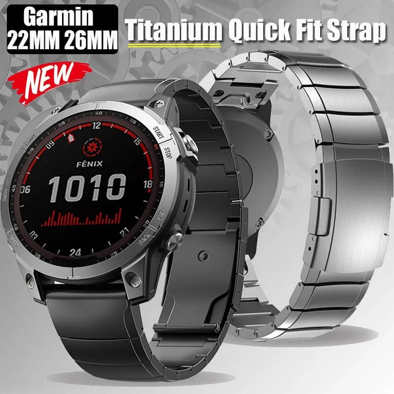 Cinturino in vero metallo titanio 22mm 26mm per Garmin Fenix 8 E 51mm 47MM 7X 6 5 cinturino per orologio da uomo d'affari di lusso per Garmin Approach 70