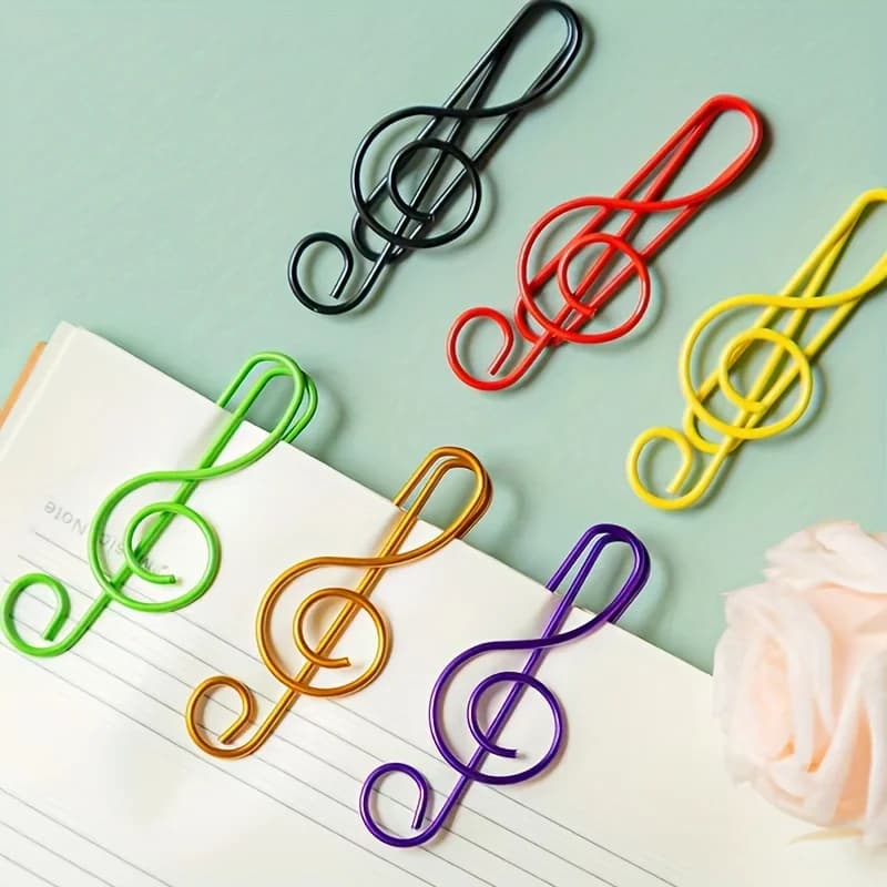 20/30/40 pz Metallo Colorato Nota Musicale A Forma di Graffetta Segnalibro Cancelleria Scuola Forniture Per Ufficio clip di supporto