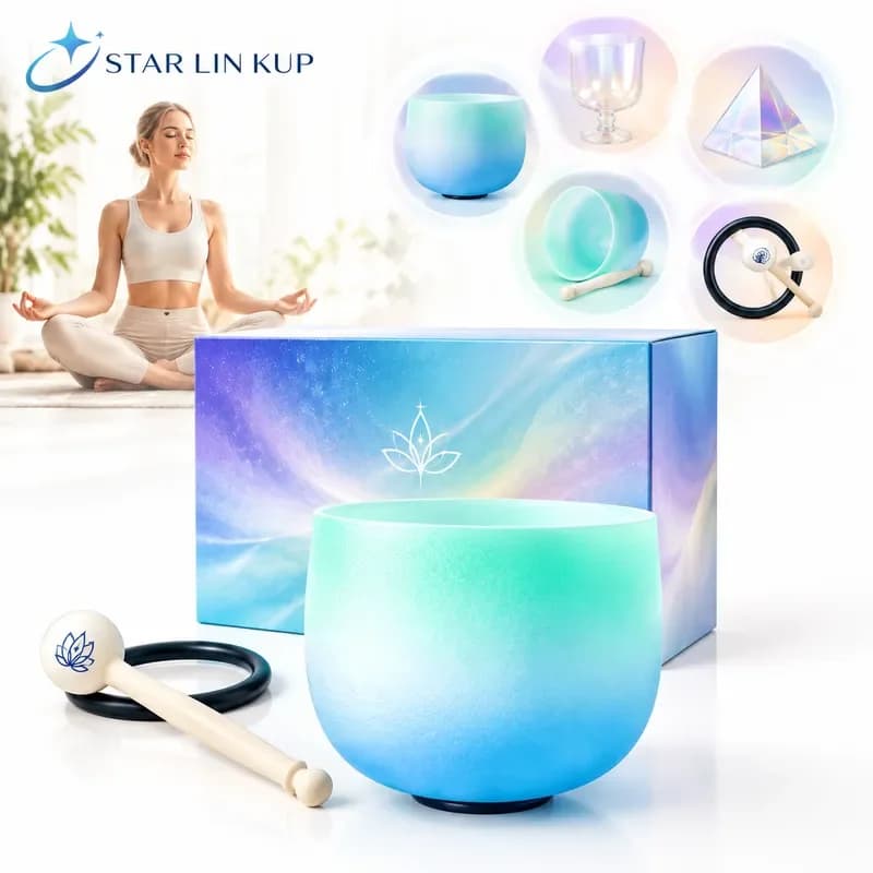 3-10 Inch Crystal Healing Mystery Box Full Set - Guaranteed Crystal Singing Bowl Included, Random Crystal Pyramid Wand Tumbled