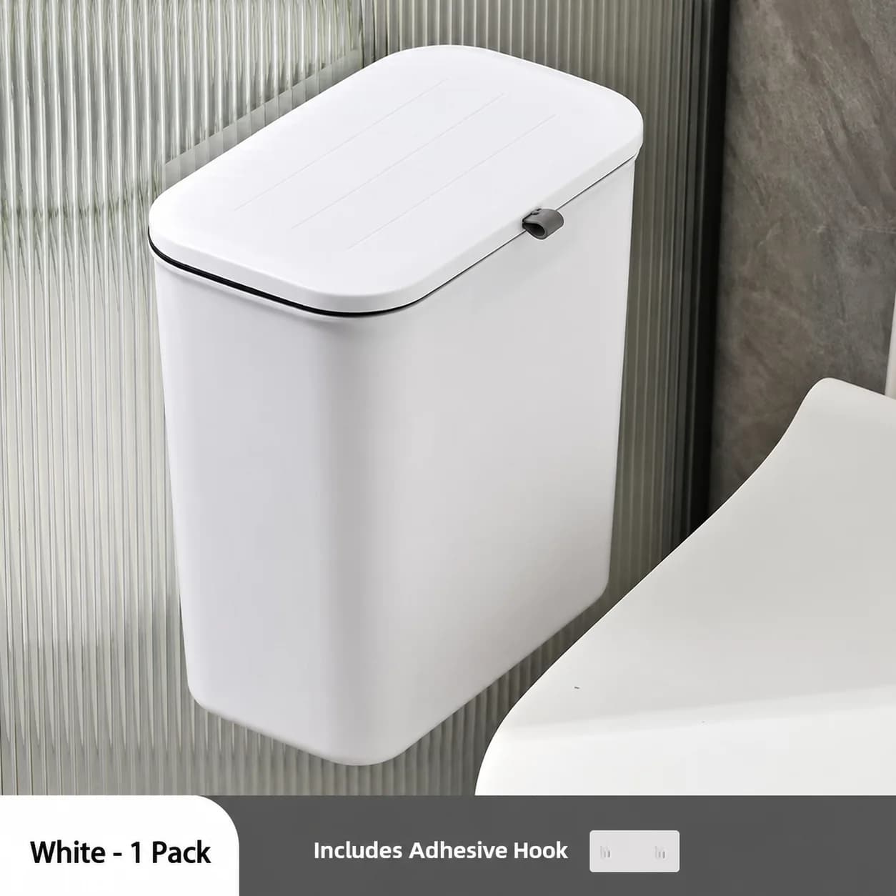 Effortless Cleanup Space-Saving White Wall-Mounted Trash Bin for Kitchen - Durable Plastic, Multi-Functional Garbage Storage
