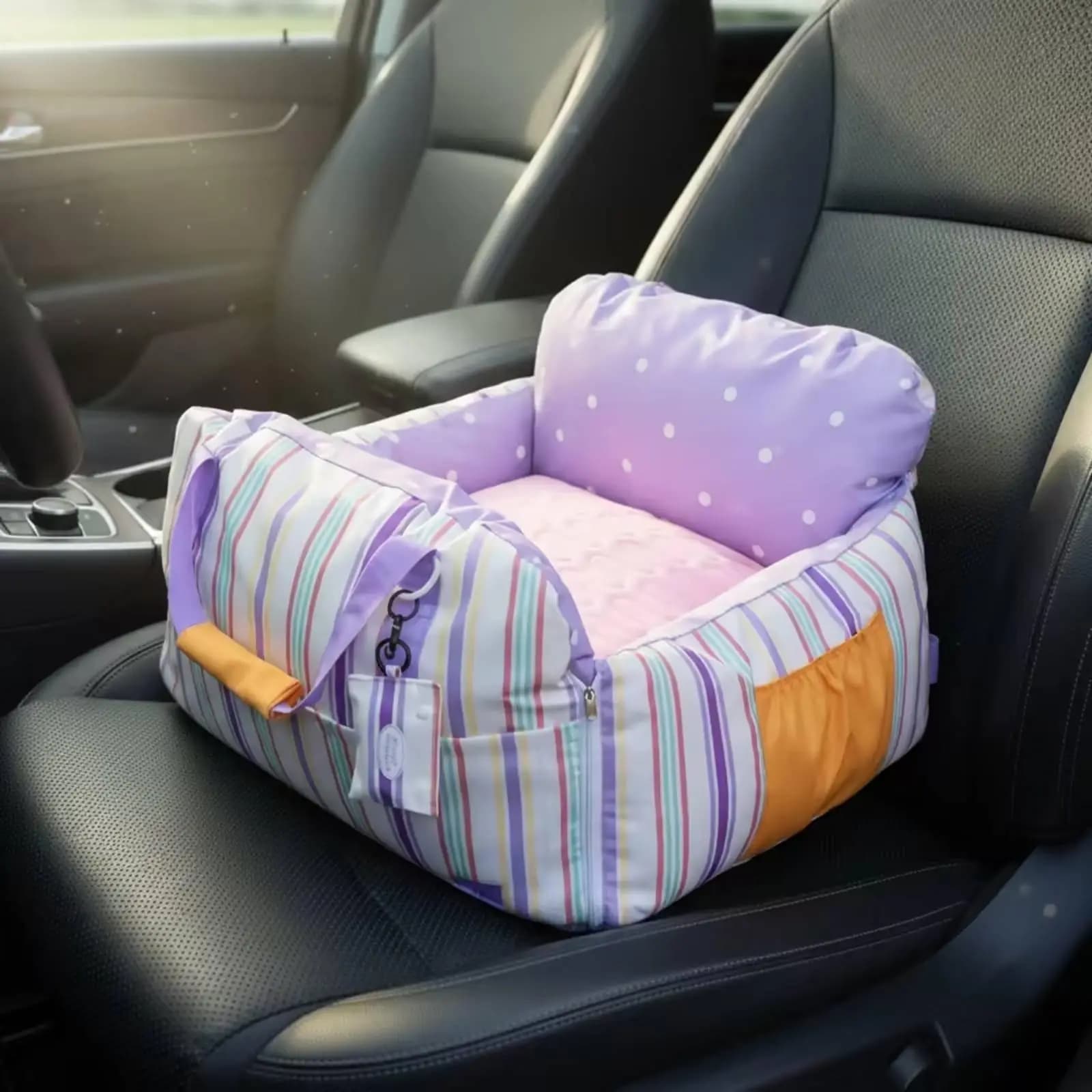 Heavy Duty Travel Carrier 600D Waterproof Pet Car Seat with Straps Dog Transport Bag for SUV