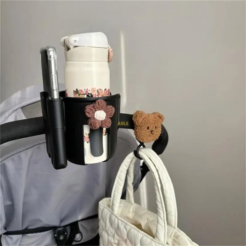 Porta della tazza passeggini da 2 in 1 con supporto per telefoni per i genitori impegnati organizzatore morsetti per per