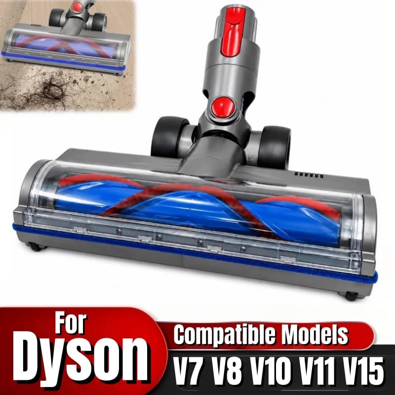 Spazzola a V per pavimenti con azionamento diretto per aspirapolvere Dyson V7 V8 V10 V11 V15, accessorio di ricambio con rilevamento LED della polvere per la pulizia