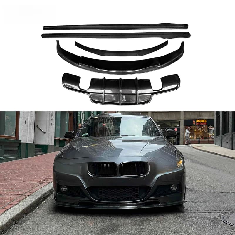 High Quality M Sport Carbon Fiber Front Lip Rear Diffuser Side Skirt and Spoiler Kit for Sports Sedan Off-Road
