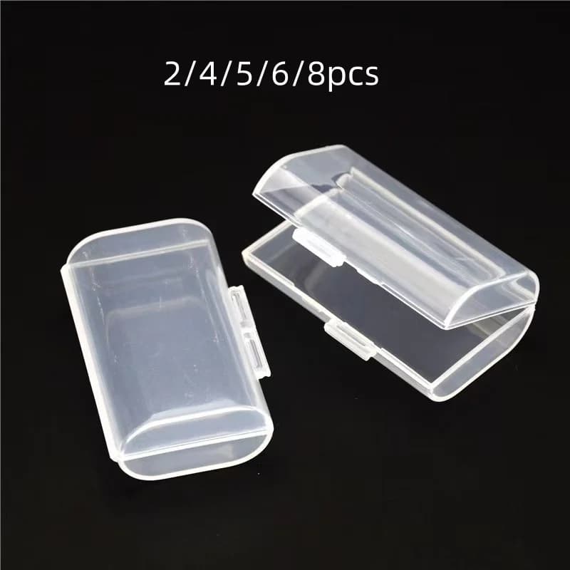 2/4/5/6/8 custodie trasparenti per batterie AA, contenono 2 batterie ciascuna, compatte e portatili