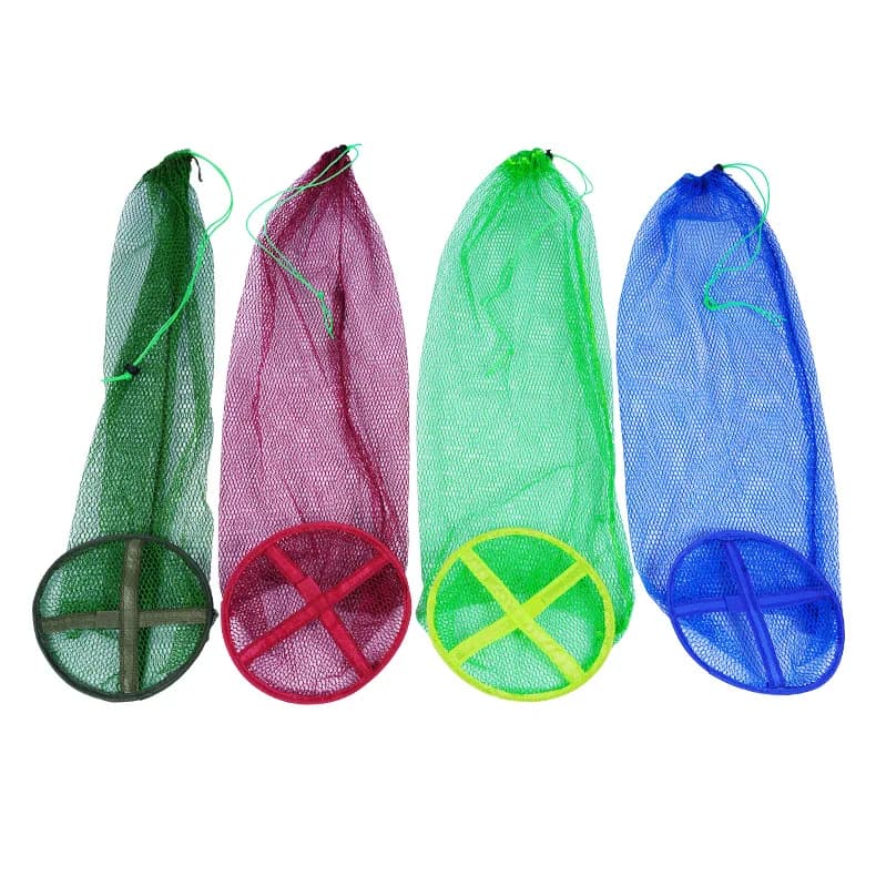 D25x0.7/1/1.5m Mini Portable Fishing Mesh Bag Foldable Quick Dry Glued Fishing Bag Practical Fishing Cage Fishing Accessories
