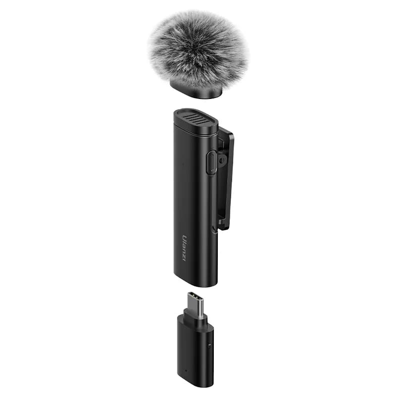 Ulanzi VM-10 Microfono lavalier wireless Mini microfono portatile per registrazione audio video per iPhone Android Trasmissione in diretta di giochi