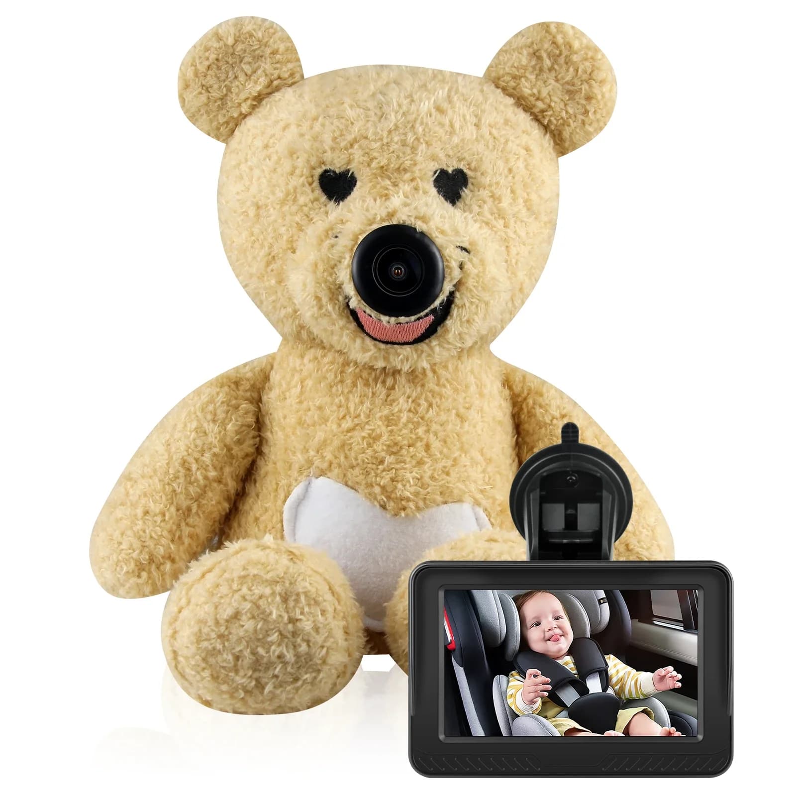 Monitor per specchietto per auto per bambini Display per specchio per auto con visione notturna digitale HD da 4,3 pollici TFT LCD Telecamera per retromarcia per auto montata