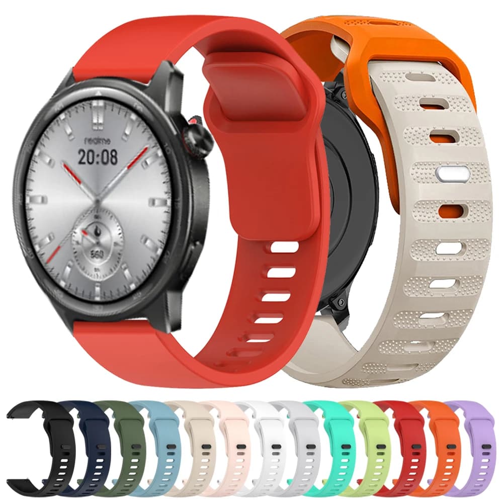 22 mm soft silicone strap for Realme Watch S2/Watch 3 2 S/2 3 S Pro, spare strap for SUUNTO RACE 2 S/RUN/OCEAN
