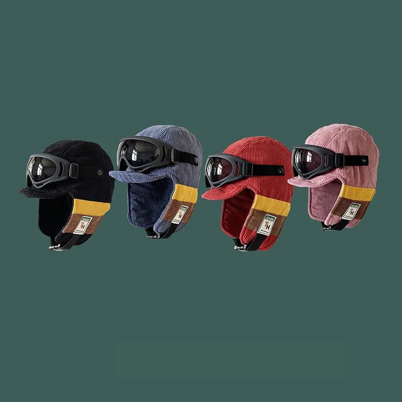 Cappello da aviatore invernale con paraorecchie in pelliccia da snowboard Bomber Trooper Trapper Occhiali da pilota