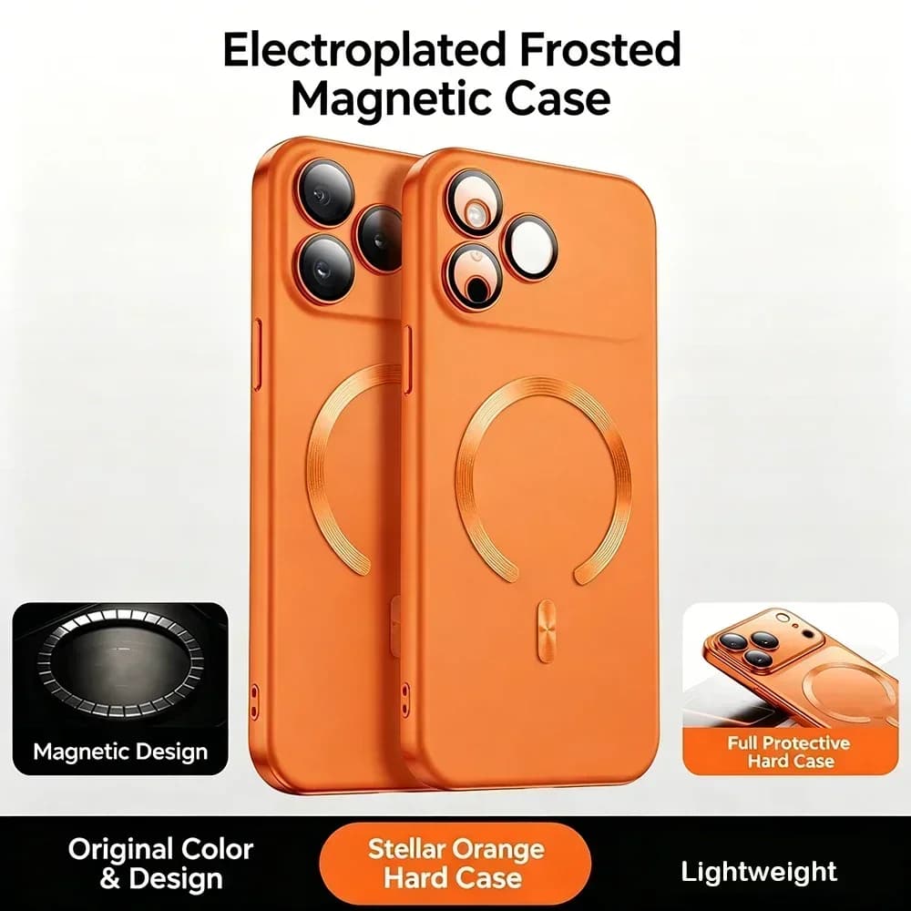 Custodia Magnetica Trasparente di Lusso per iPhone 17 Pro Max, Compatibile con Ricarica Wireless MagSafe, Cover Rigida Antiurto in Acrilico Trasparente