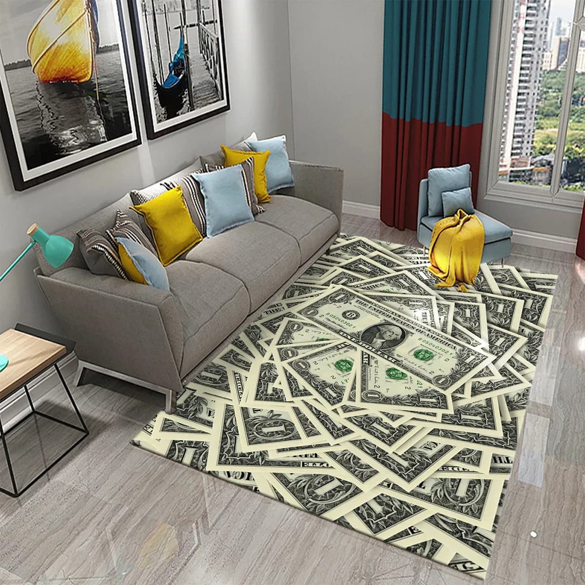 Tappeto modello dollaro denaro corridoio ingresso zerbino soggiorno tappeti decorazioni per la casa tappeto da cucina tappetino antiscivolo per area bagno