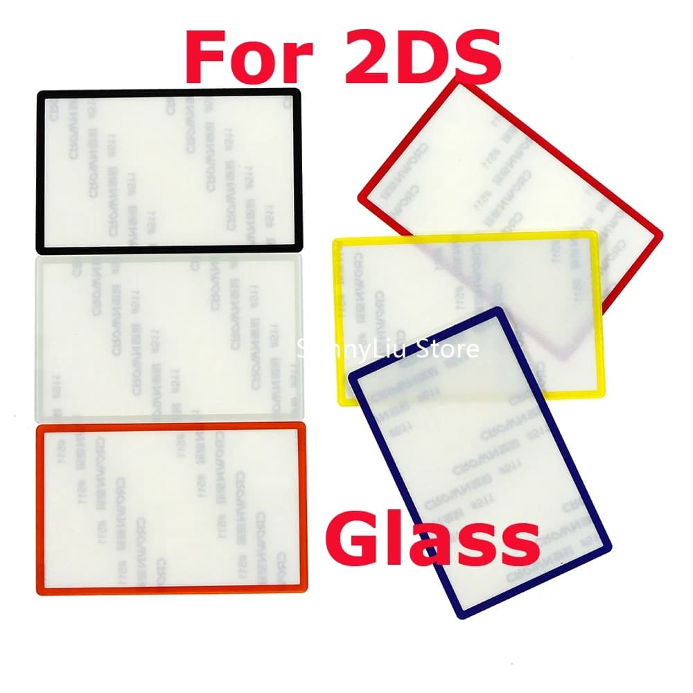 Lente protettiva in vetro da 10 pezzi con adesivo per 2DS copertura dell'obiettivo del telaio dello schermo superiore superiore protezione dello schermo LCD per Nintend 2DS