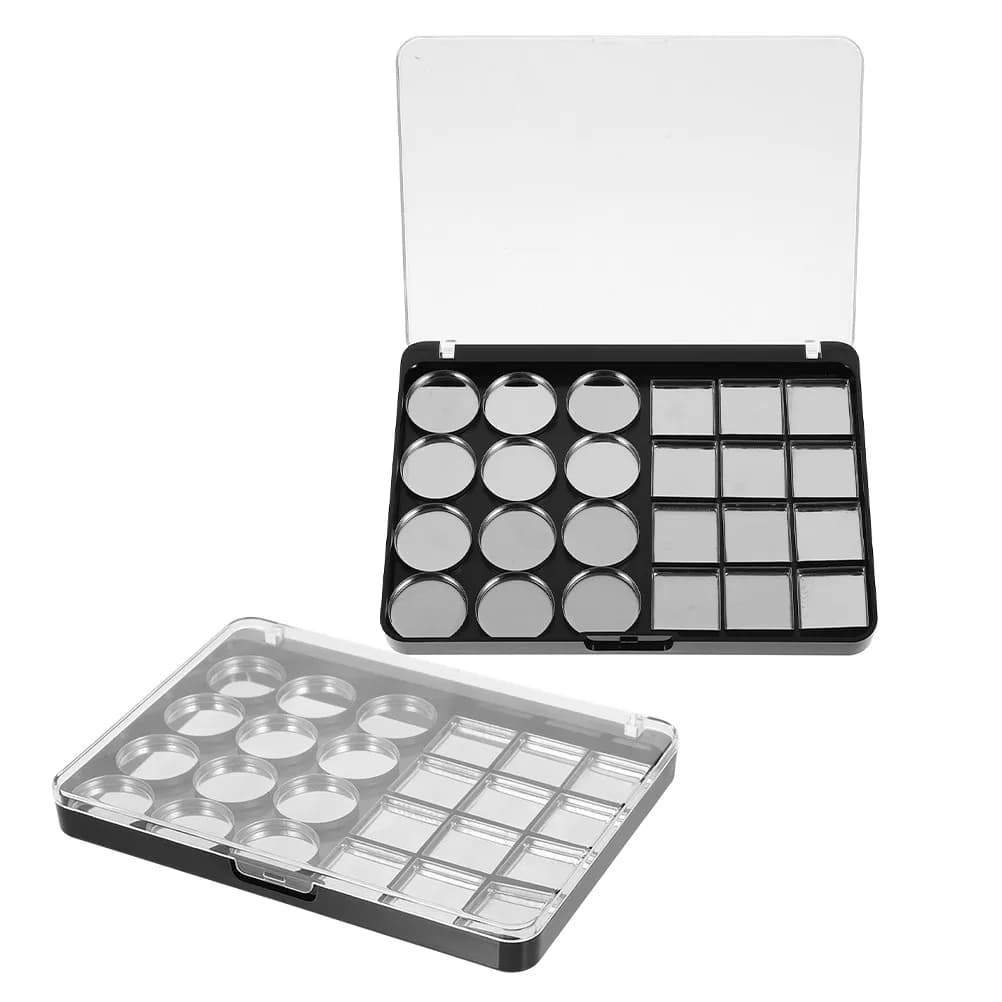 Palette Vuota per Ombretti 24 Scomparti Magnetica Fai-da-te, Vassoio Trucco da Viaggio, Contenitore Fard, Palette Quadrata