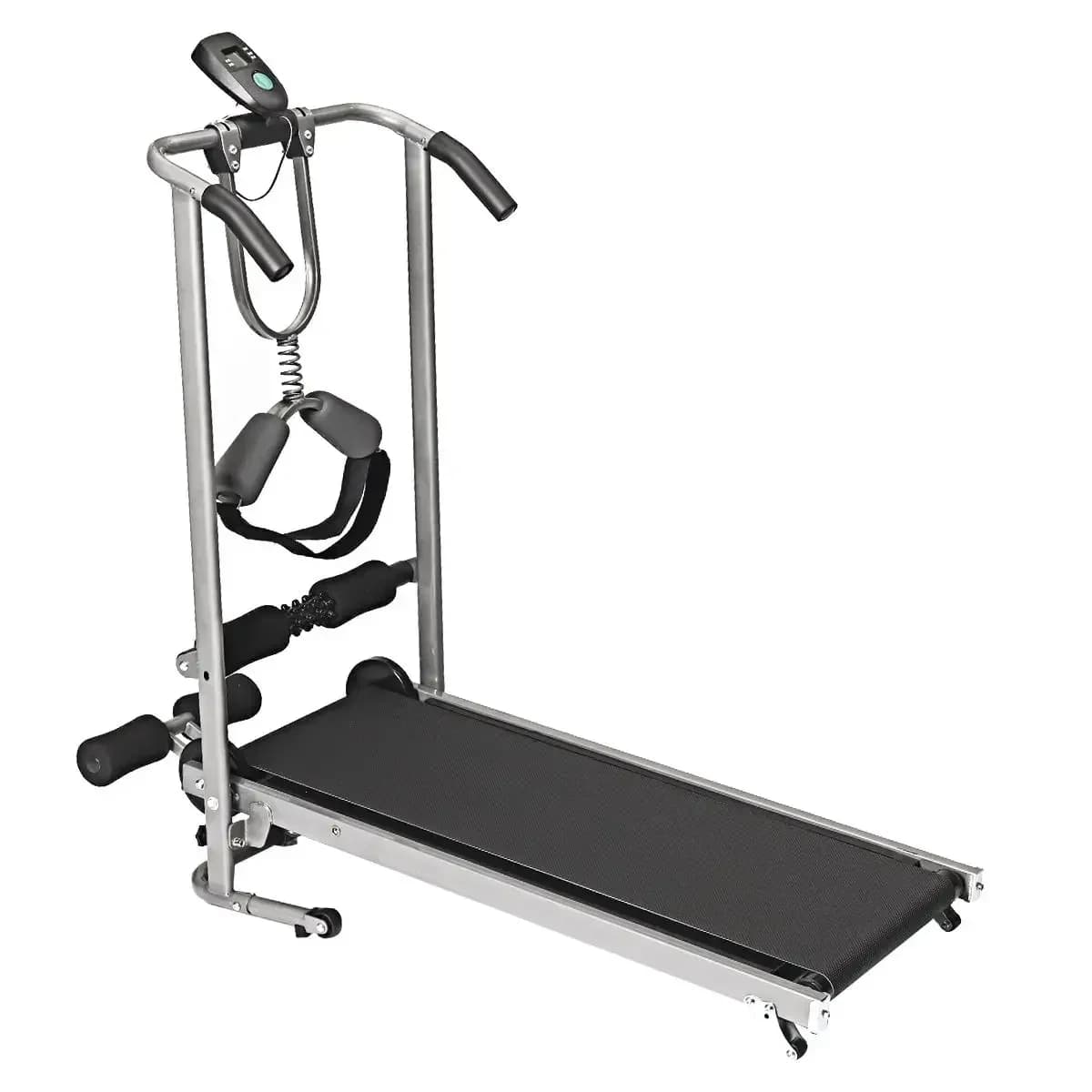Folding Treadmill Motorized with Wide Running Belt & Resistance Bands for Home Gym io Training, Steel Frame Foldable Design