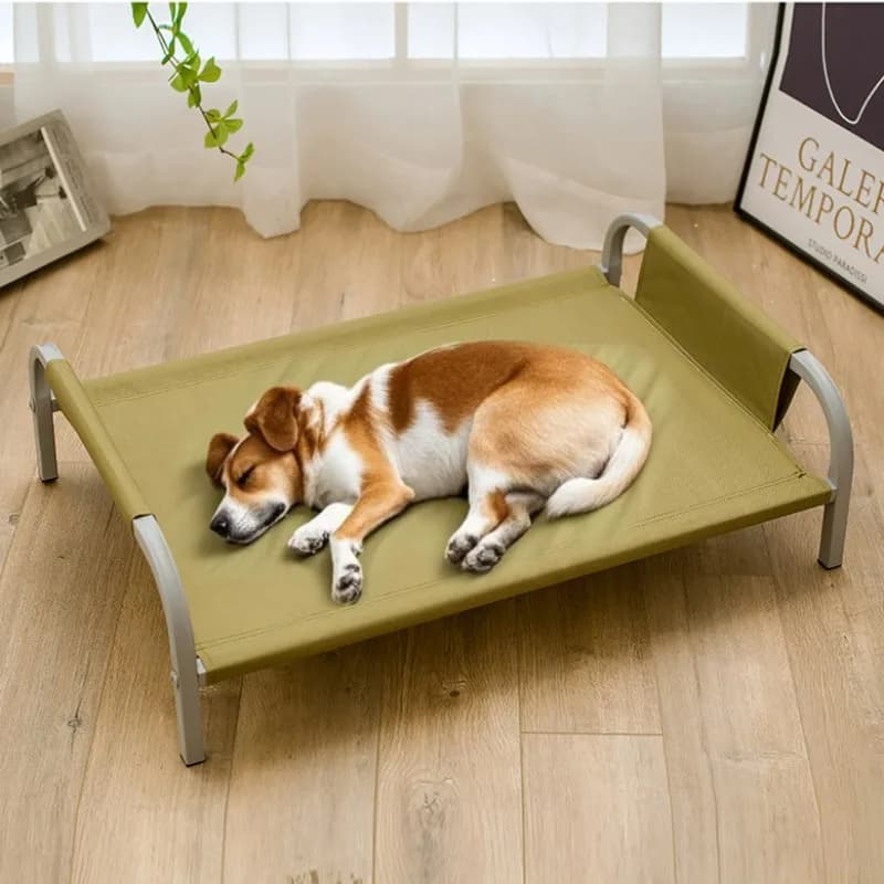 Lettini Rialzati Rinfrescanti per Cani, Letto Estivo Impermeabile per Animali Domestici, Materasso per Cani Staccabile e Lavabile, Lettino Imbottito Resistente di Facile Montaggio