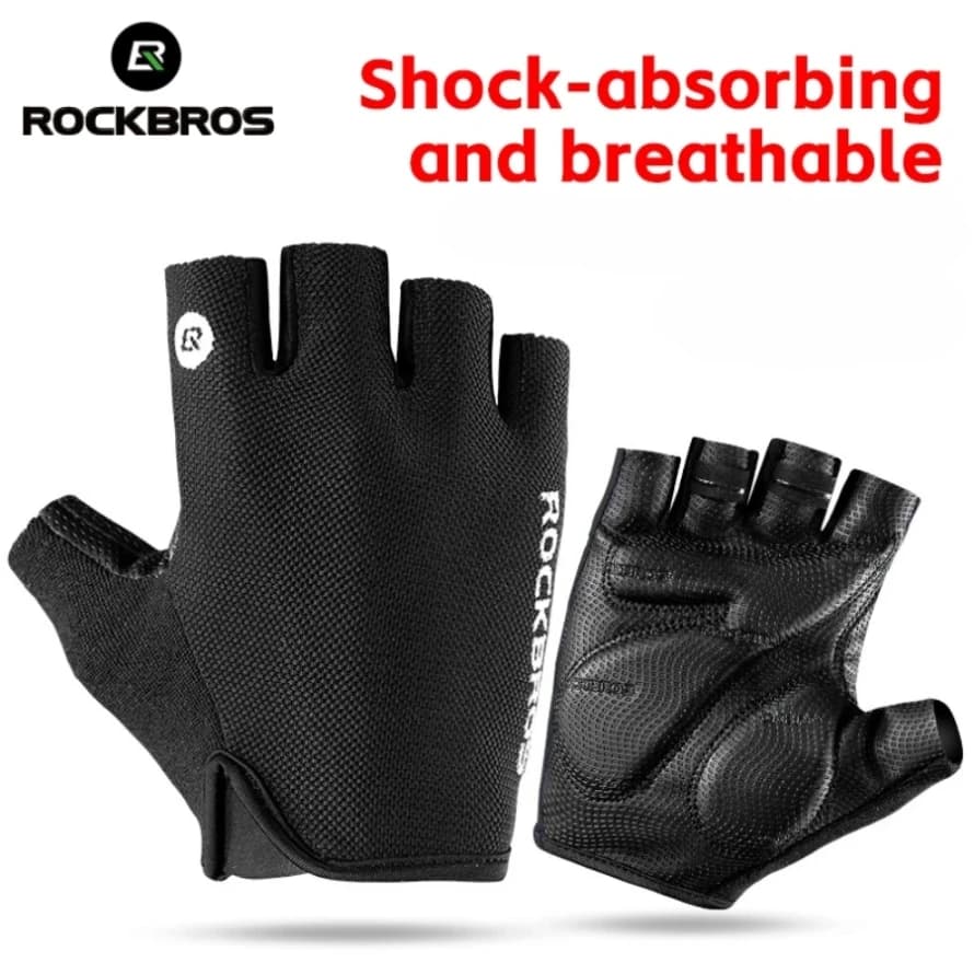 ROCKBROS Guanti da ciclismo guanti mezze dita traspiranti guanti da bici da corsa guanti da mountain bike antiscivolo guanti da ciclismo
